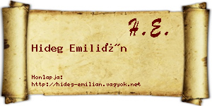 Hideg Emilián névjegykártya